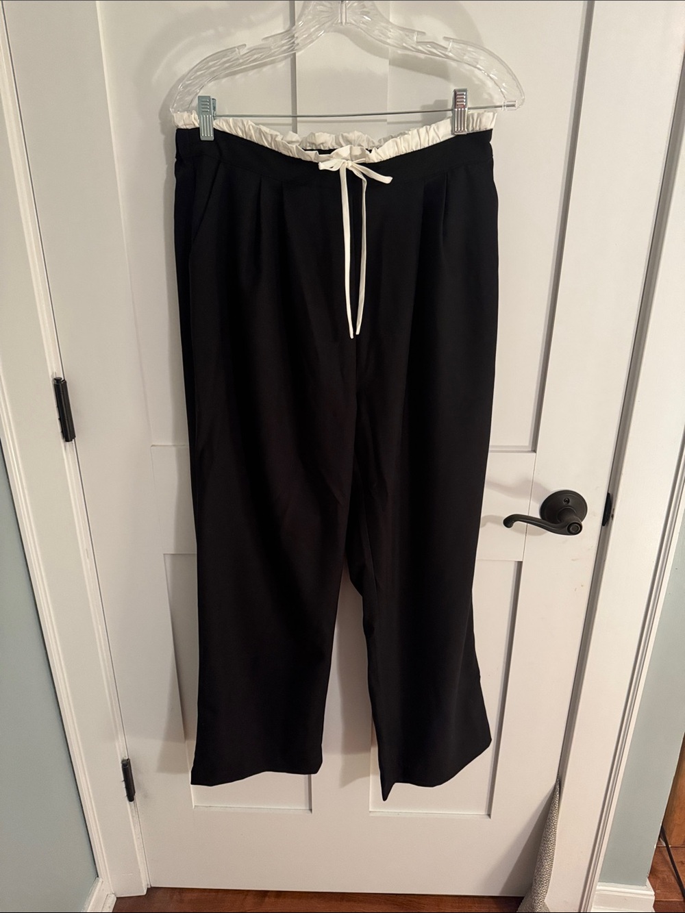 Black Drawstring Waist Women’s dress Pants high waisted size large